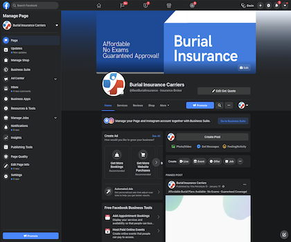 Burial Insurance Carriers Facebook Page