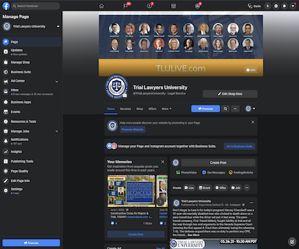 Trial Lawyers University Facebook Page